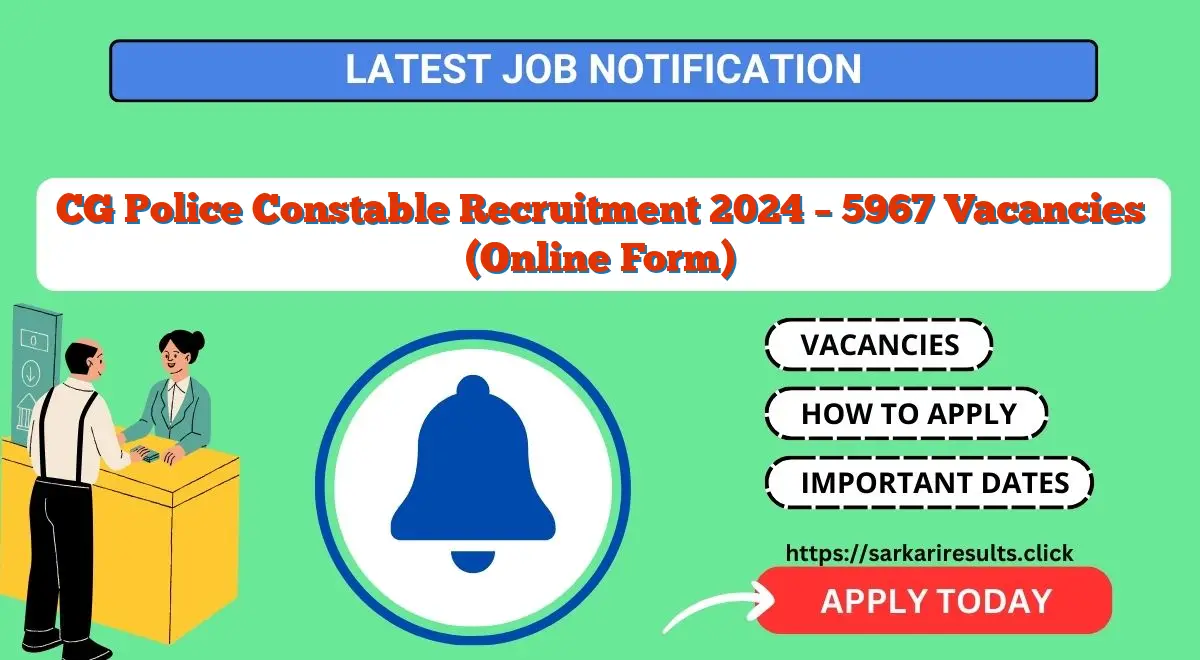 CG Police Constable Recruitment 2024 – 5967 Vacancies (Online Form)