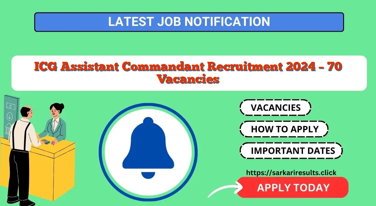 ICG Assistant Commandant Recruitment 2024 – 70 Vacancies