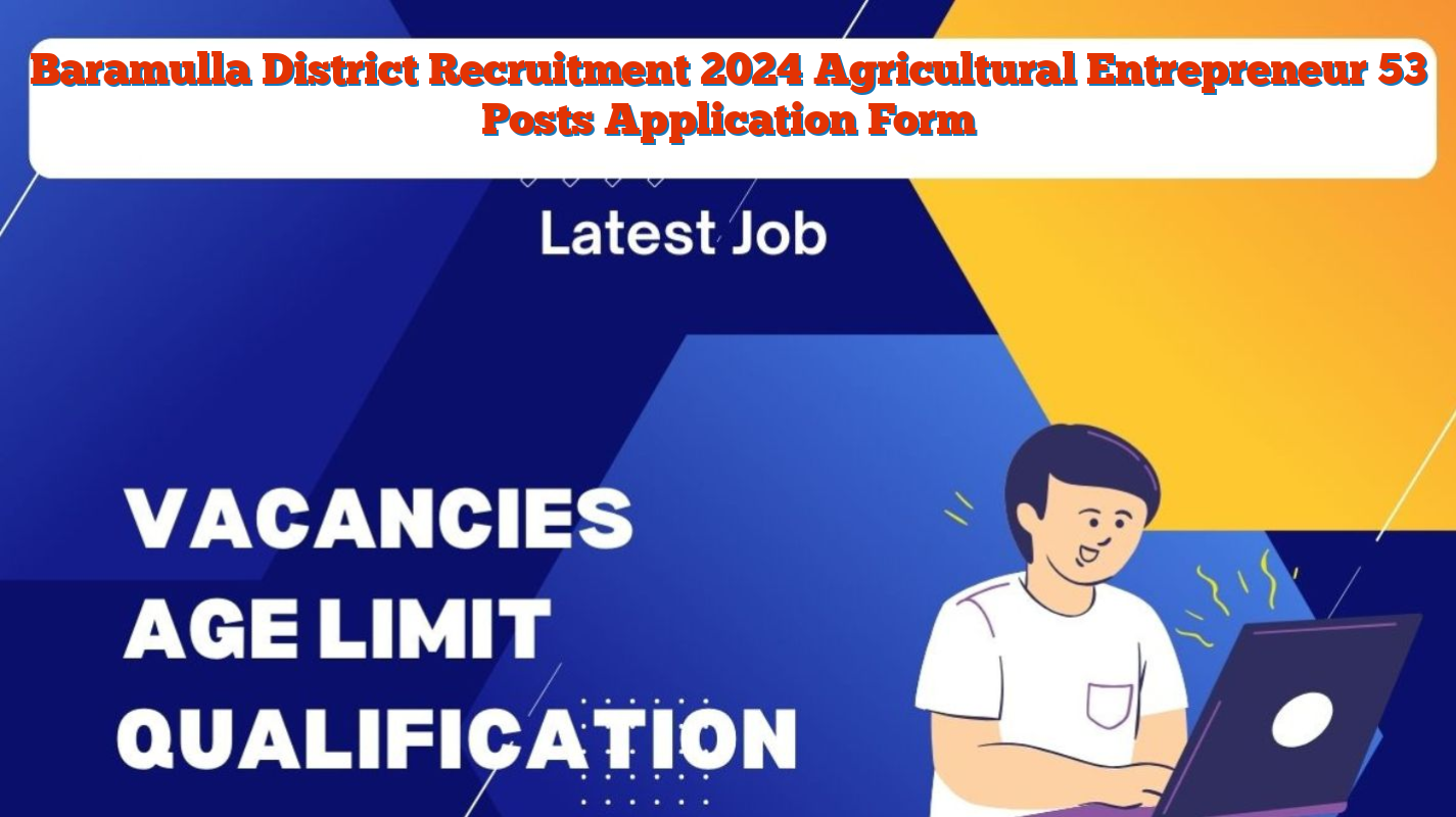 Baramulla District Recruitment 2024 Agricultural Entrepreneur 53 Posts Application Form