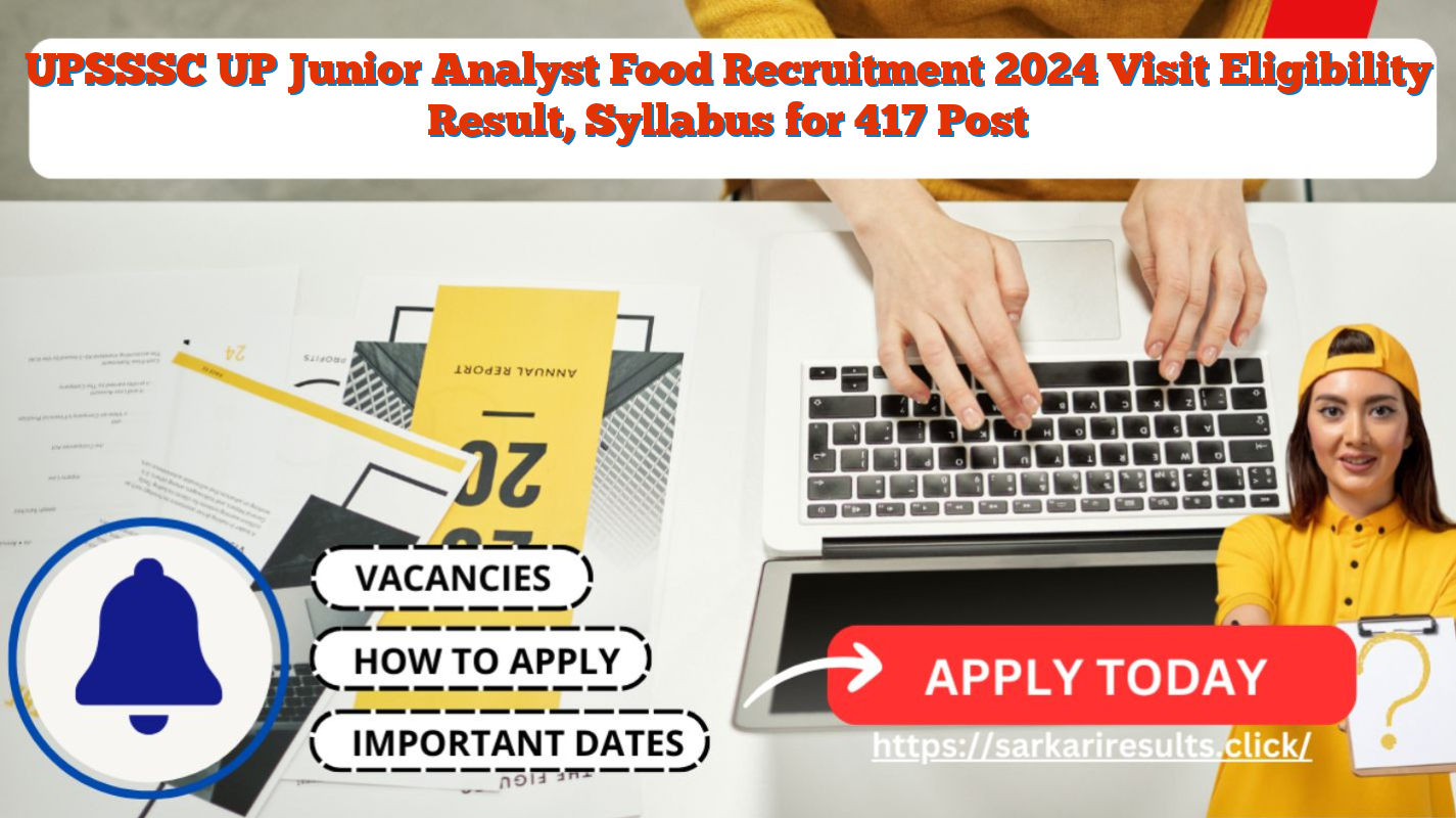 UPSSSC UP Junior Analyst Food Recruitment 2024 Visit Eligibility Result, Syllabus for 417 Post